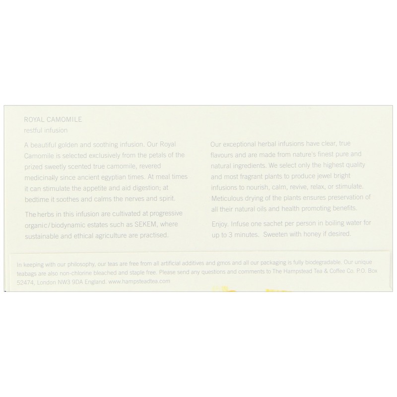 Hampstead Tea Organic Royal Camomile 30 g (Pack of 6)