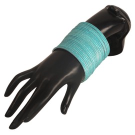 NEW! Touchstone "Pastel Color Bangle Collection", Indian Bollywood Hand Drilled Silver Tinge Surf Color Designer Jewelry Bracelets Bangle. Set Of 24. For Women