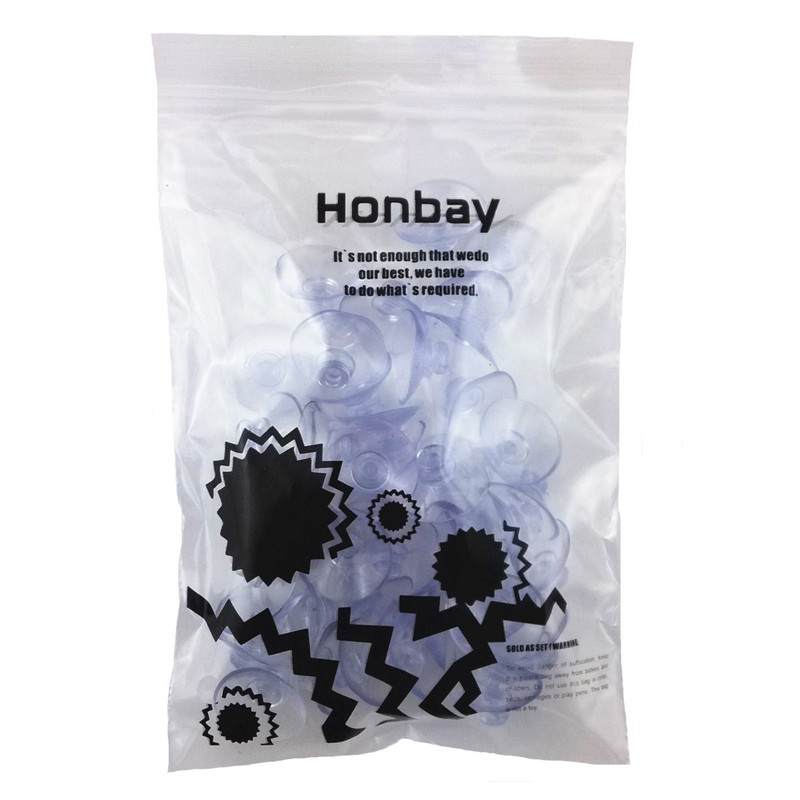 Honbay 50pcs 20mm Diameter Mini Clear Plastic Suction Cup Without