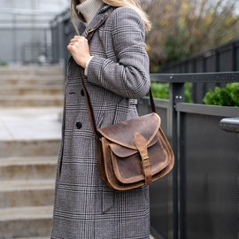 Leather Crossbody Bag for women purse tote ladies bags satchel travel tote shoulder bag by KPL (Distressed Tan)