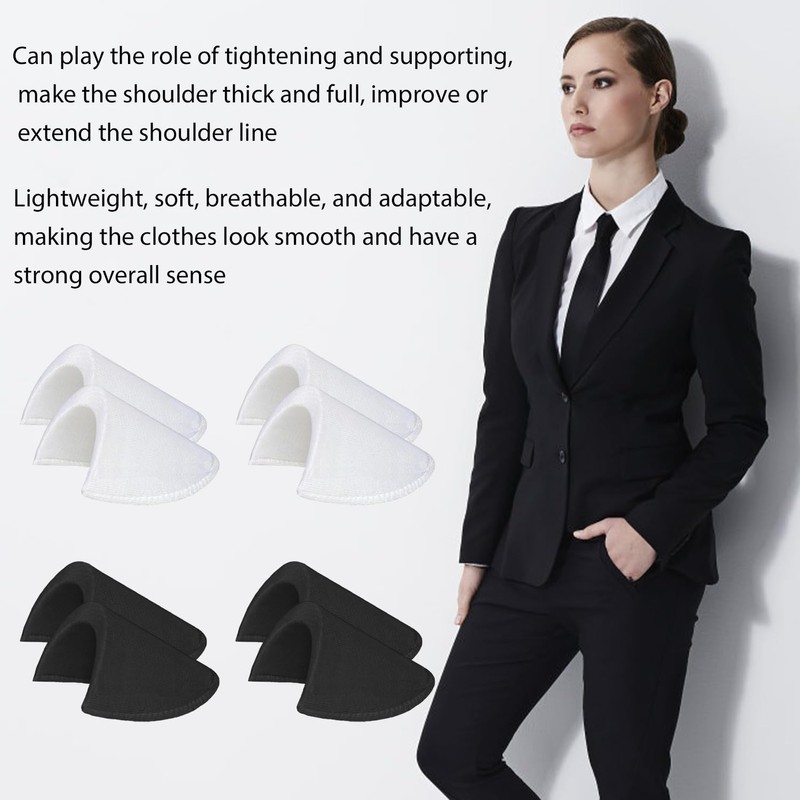4 Pairs Shoulder Pads Sewing Set-in Shoulder Pads Foam Pads
