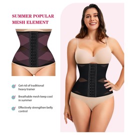 Gotoly Waist Trainer Corset for Women Tummy Control Body Shaper Waist Cincher Girdle Postpartum Belly Band (Black, XL)