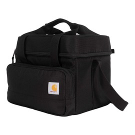 Carhartt Insulated Two Compartment Cooler, Durable Water Repellent Material W/Front Zippered Pocket for Camping, Beach & Travel, 18 Can, Black