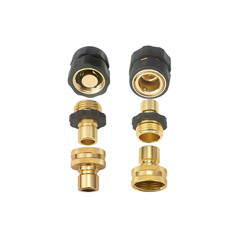 Set of 6 Aluminum 3/4" Garden Hose Female Male Quick