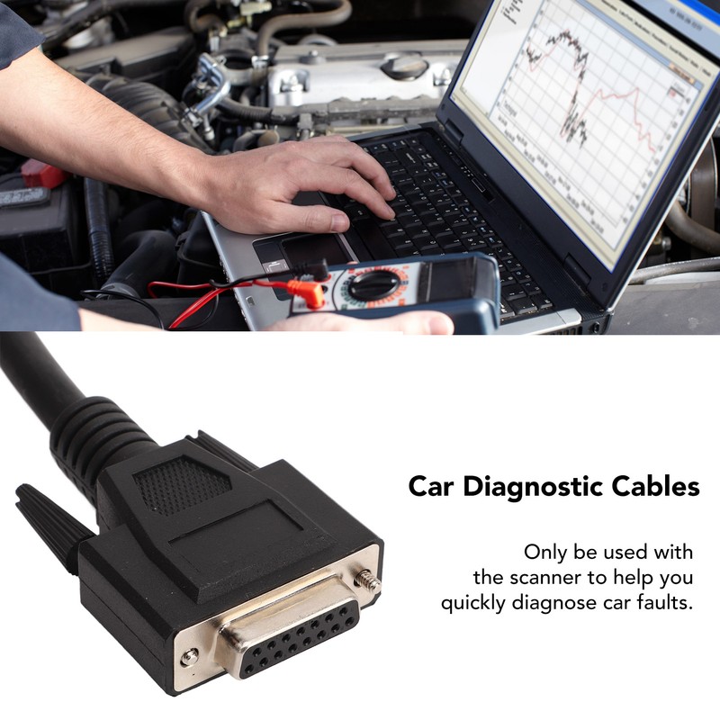 Car Diagnostic Cables Flexible Stable Connection OBD2 Adapter Cable Replacement