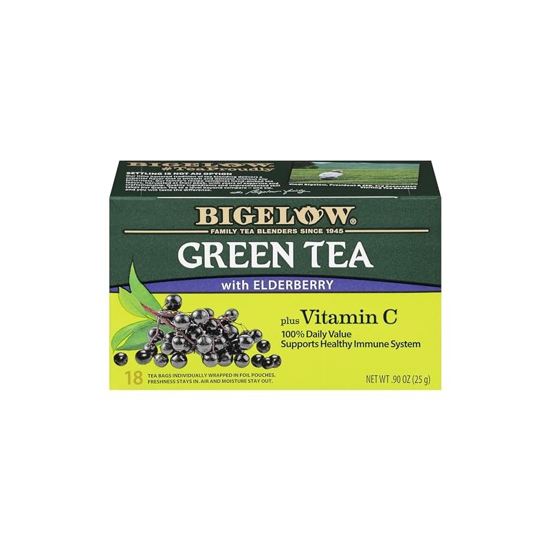Bigelow Tea Green Tea Elderberry Plus Vitamin C, 18ct