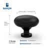 LONTAN Pack of 6 Cabinet Knobs, Black Furniture Knobs, Drawer