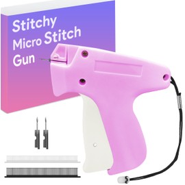 Original Stitchy Micro Stitch Gun for Clothes Sewing +3.3mm &4.3mm-2000pc Micro Fasteners +2 Micro Needle; Stitchy Quick Clothing Fixer Gun; Quick Stitch Sewing Gun; Clothing Stitch Gun Micro(Pink2)