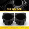 Unbranded 2x Front Console Cup Holder Insert Liner Black Fit