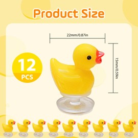 12Pcs 3D Duck Shoe Charms Cute Cartoon Yellow Duck Animals Shoe Decoration Charms for Croc Clog for Adult PVC Charm DIY Pins Shoe Accessories Decoration Birthday Gifts Party Favor