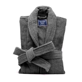 Marquess All-Cotton Bathrobe Thick Plush Cloth Housecoat Terry Toweling for Men & Women, Comfortable & Warm (Charcoal)