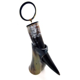 Tablero de lupa, decorativo, estilo clásico, latón hecho a mano, tamaño 7 pulgadas con soporte de cuerno