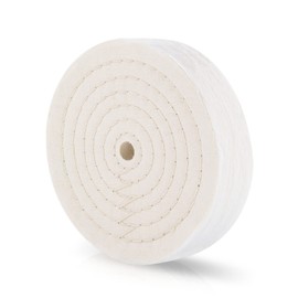 Buffing Wheels for Bench Grinder - 6 Inch Extra Thick Buffing Wheel Fine Cotton Sewn Rigid Treated Spiral with a 1/2” Center Arbor Hole - 80 Ply Polishing Wheel for Bench Grinder – by Drixet