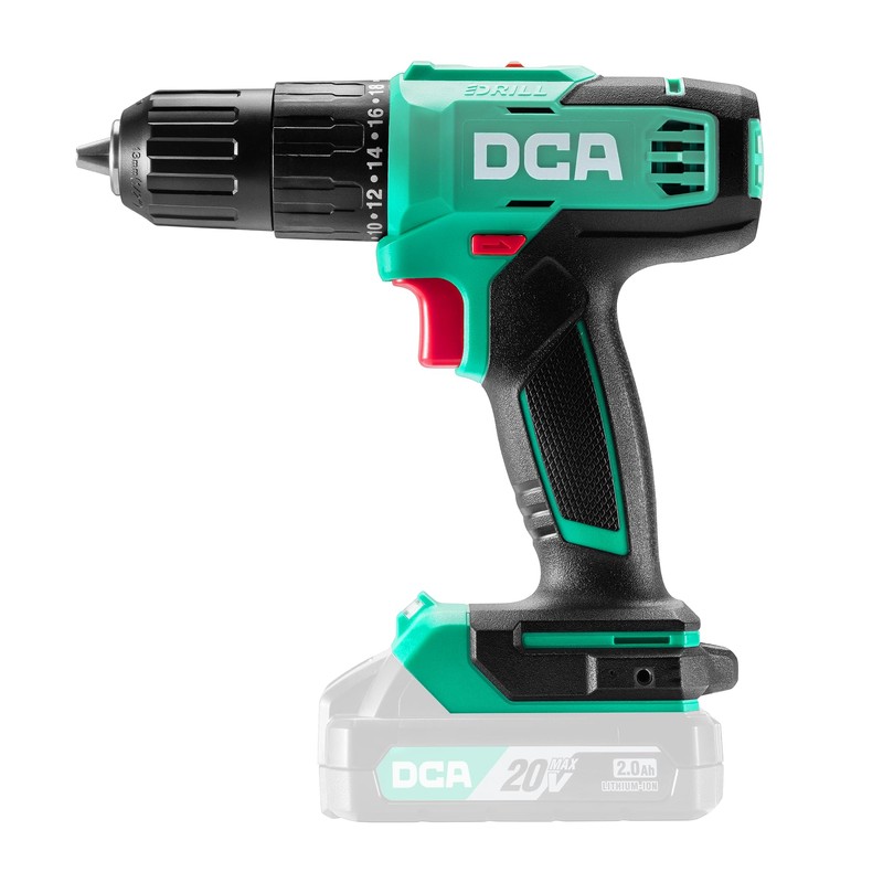 DCA 20V Cordless Hammer Drill Set, 354 In-lbs Torque, 1/2"
