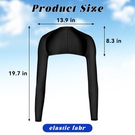 2-Pack Small Size Cool Shawl Arm Covers,Sun UV Protection Cooler Shrug,Arm Sleeve with Finger Hole for Driving Golfing Running Cycling (Black and White)