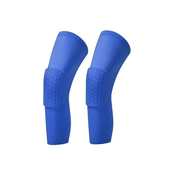 LARDROK, Breathable Basketball Shooting Sport Safety Kneepad Honeycomb Pad Bumper Brace Kneelet Protective Knee pads rodilleras(Blue - 1 pair, L)