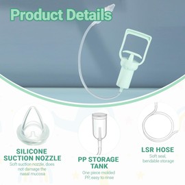 Nasensauger Erwachsene, Nasenpumpe Tragbarer Geeignet zur Linderung Einer Verstopften Nase Bei Säuglingen, Kindern und Erwachsenen Wird mit 2 Nasenklammern und 1 Nasensprayflasche Geliefert