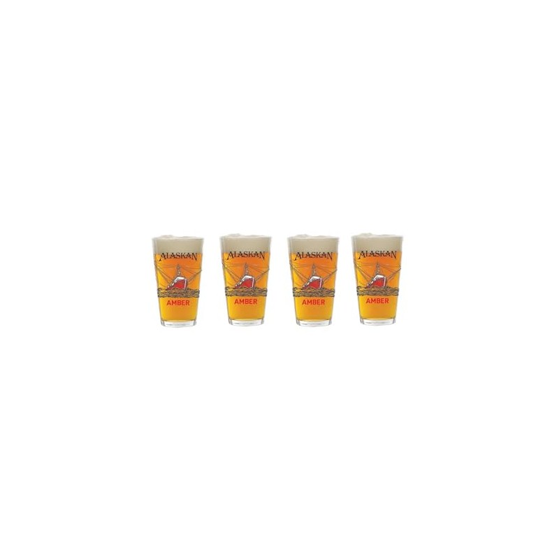 Beer Snob Barware Alaskan Amber Signature Pint Glass (4)