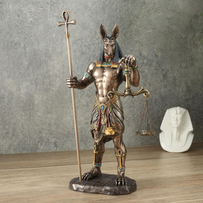 Veronese Design 10 5/8 Inch Anubis Holding Ankh Staff and