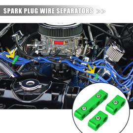 X AUTOHAUX 1 Set 8mm Car Engine Spark Plug Wire Separator Looms Divider Green