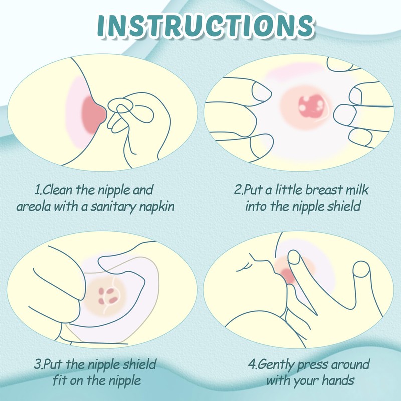 Nuanchu 12 Pieces Nipple Shields for Nursing Newborn Breastfeeding 20
