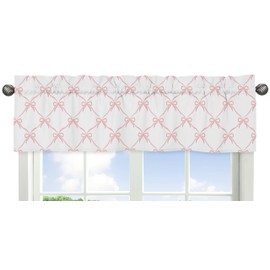 Sweet Jojo Designs Window Valances (Pink Bows) for Girls, Kids, Baby/Nursery Room, Kitchen, Bathroom, Bedroom, Treatment Valance Curtain (Blush, Bow for Ballerina, Ballet Dancer, Princess Collection)
