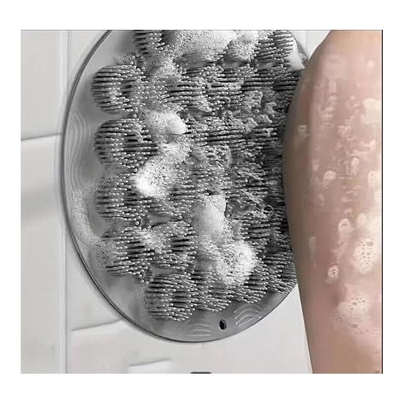 Nazarian Wall Mounted Shower Scrubber Back Foot Brush Hands Free