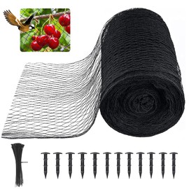 mychoiii 20' x 40' Bird Netting for Garden Heavy Duty 3/8" Mesh Anti Bird Net for Chicken Run,Vegetables,Koi Pond,Fruit Trees & Other Plants,Lasting Against Birds Deer Squirrels and Poultry, Black
