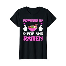 Powered by K-pop & Ramen Kpop Girl Gift T-Shirt