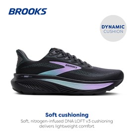 Brooks Women’s Ghost 17 Neutral Running Shoe - Grey/Clearwater/Purple - 8.5 Wide