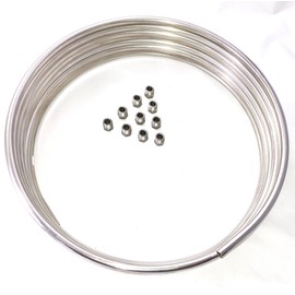 The Stop Shop Stainless Steel Fuel Line Coil Roll 5/16 Inch,16 Feet With 4 Steel SAE 5/16" Fittings Included, Made in USA