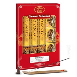 Mystic India - Hem Incense Palo Santo 4 Tube Hexa & 3 Box Cones with Free Incense Holder & Cone Holders