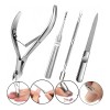 Alicate Para Cutícula Y Pedicure Acero Inoxidable 4 Pcs