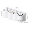 FLAUVEL Wall-Mounted Toothbrush and Toothpaste Holder - Self-Draining Design, Easy