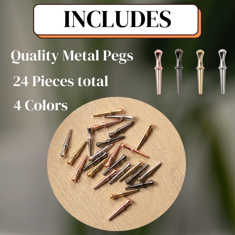 Solid H Cribbage Pegs - 24 Pieces Quality Metal Cribbage