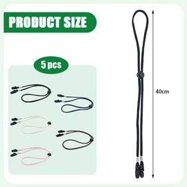 TRKETK Pack of 5 Hat Band Hat Anti Wind Lanyard Cord Clips Adjustable Hat Band Clips Removable Windproof Hat Chin Cord Suitable for Outdoor Activities such as Golf Boating Fishing Caps, multicoloured