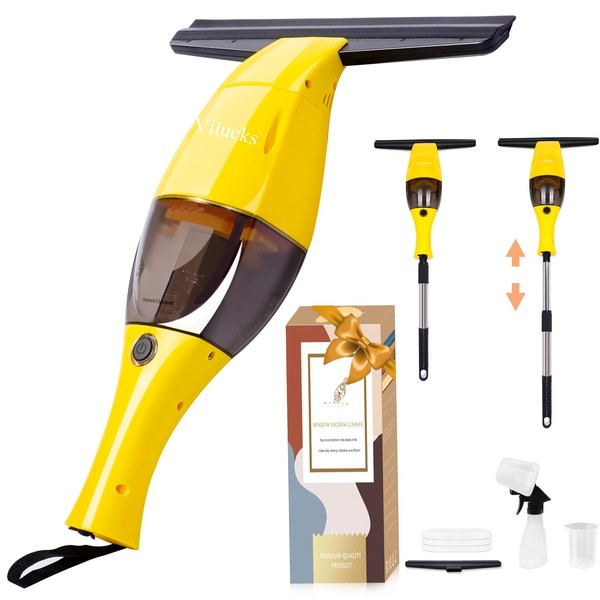 Rechargeable Window Vac, Window Vacuum Squeegee Cordless, Window Cleaner Vacuum,
