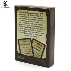 Dice Dungeons Quest Decks: Grim Adventures | Fantasy Supernatural Roleplaying Open-Ended Quest Prompt Cards