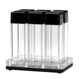 Normcore 6 Tubes Coffee Bean Cellars with Stand & Hopper - Single Dose Coffee Bean Vaults - Espresso Bean Storage Set - One-Way Exhaust Valve - Capacity 25-28g