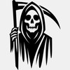 CafePress Grim Reaper Medium Die Cut Sticker, 5.75" x 5.75"