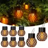 GIGALUMI Solar Hanging Lights for Outdoors, Pack of 8 Flickering