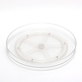 Lazy Susan Turntable Cupboard Organiser Rotating Spice Rack Clear Cosmetic Makeup Organiser Spinning Kitchen Organiser for Cabinet, Pantry, Fridge, Countertop Size 29.2 Cm * 29.2 Cm