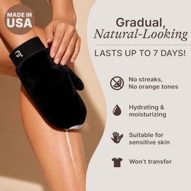 Self Tanner  Tanning Application Kit - Bundle of Sunless Tanning Lotion Made With Natural  Organic Ingredients, Exfoliation Mitt, Body and Face...    