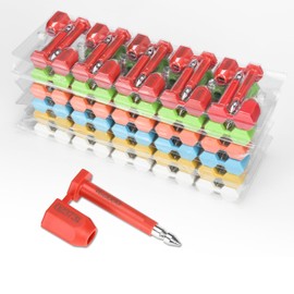 LeadSeals 20PCS Long Bolt Seals High Security Shipping Container Seals with Print Progressive Numbering Tamper Proof Seals for Cargo Containers, Trucks, Trailers ISO 17712 Certified (Red)