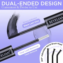 BEYELIAN Lash Bond and Remover, 2 in 1 Lash Glue & Remover, Waterproof Lash Clusters Glue with Strong 48 Hour Hold, Fast Removal with No Residue