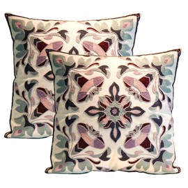 ZUODU 2PCS European Classic Jacquard Decorative Blue Pillow Cover Cushion Cover Throw Pillow Case 18 X 18 Inch 45 X45 Cm (Light Blue-2PC)