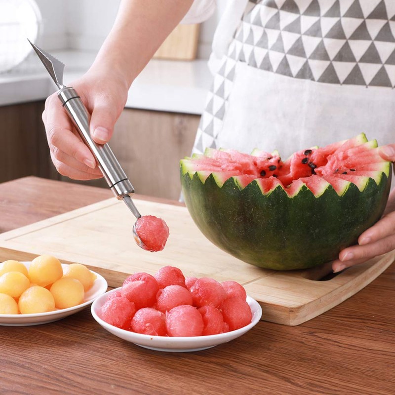 alladaga Set of 4 Melon Spoons Ball Cutters Dual Purpose