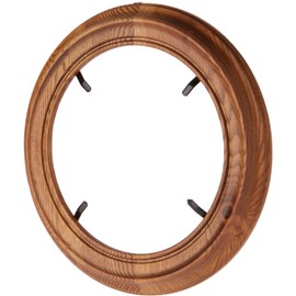 Bard's Red Oak Finish Round Wall Mountable Plate Frame, 11.25" H x 11.25" W x 0.5" D (For 8.25" - 9.25" Plates)