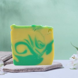 Little Auszeit Manufaktur Citrus Fresh Shower Soap, Vegan, Palm Oil, Handmade Natural Soap