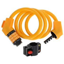 BULLSPANN Universal Security Bicycle Lock 110 cm, Resettable Chain Link Bicycle Lock with 5 Digit Code Combination Lock for Road Bike Mountain Bike Electric Bicycle Orange